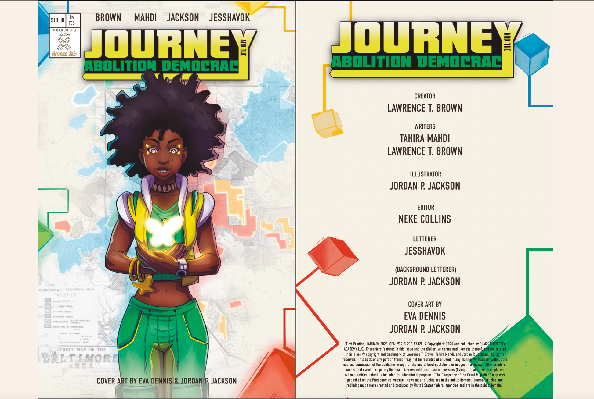 Comic book cover with a character and text on a white background