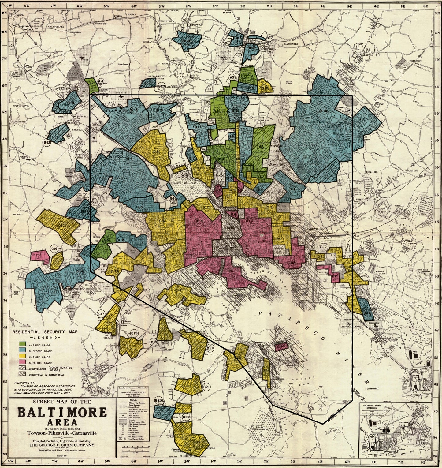 Baltimore redlining map