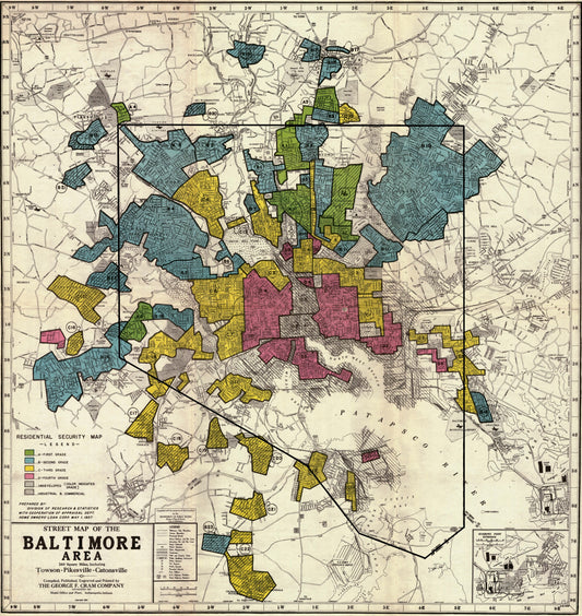 Baltimore redlining map